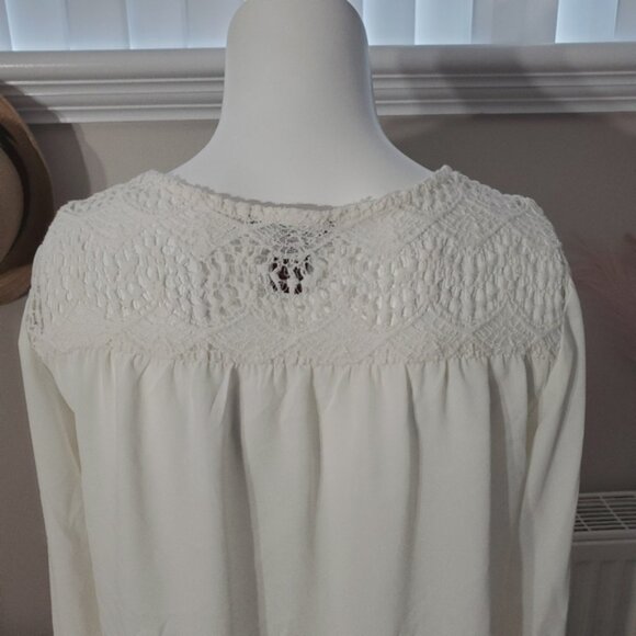 Lace Sweetheart Boho Blouse- Beige- Small- by Forever 21 - Picture 4 of 12